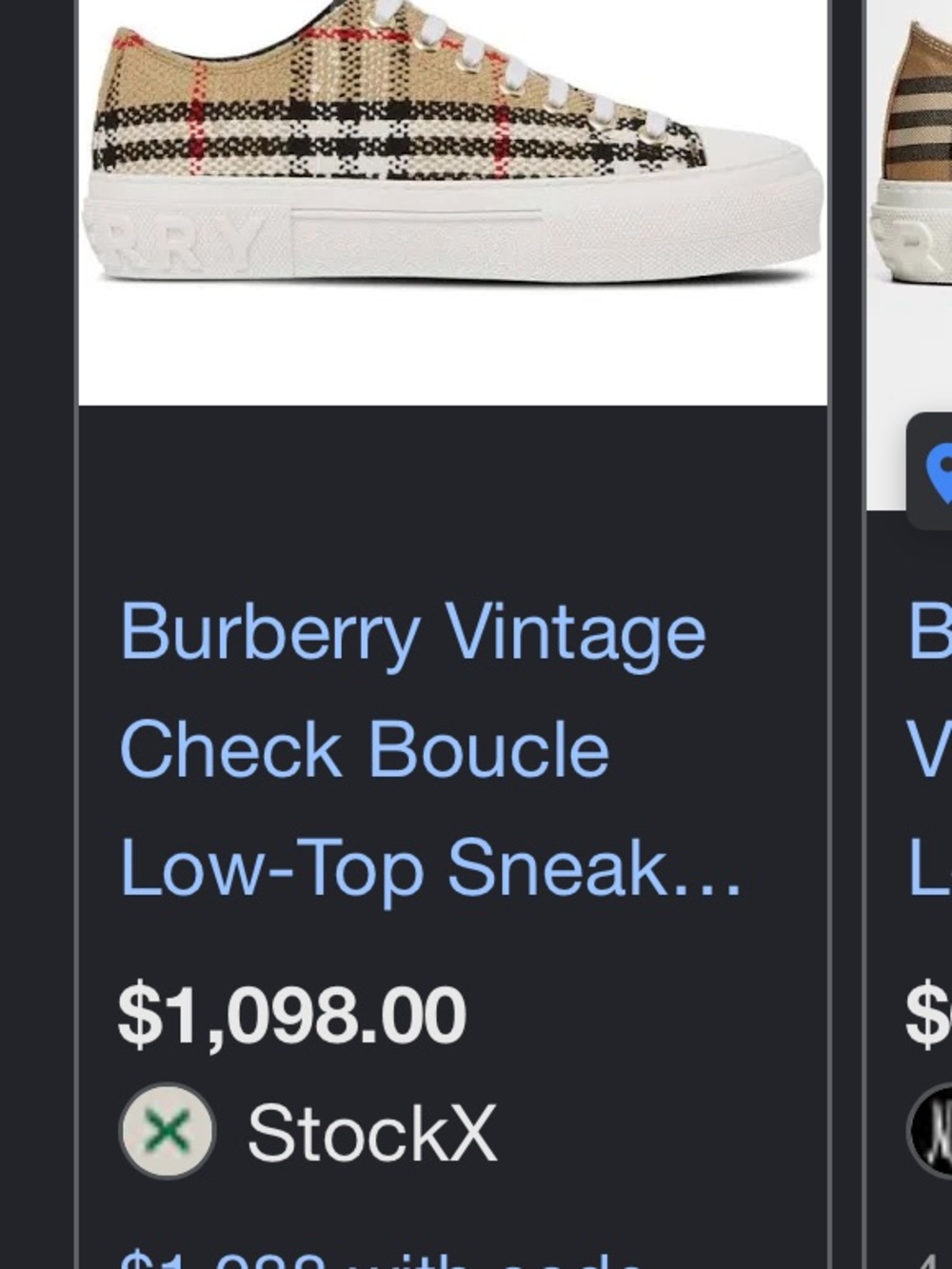 Burberry Beige and Black Checkered Sneakers - Picture 4 of 4